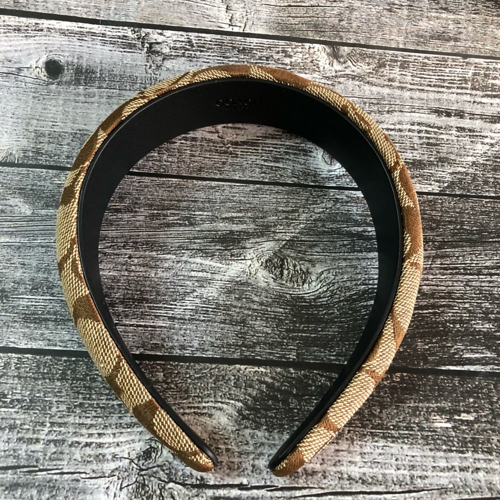 Coach Brown and Tan Signature Headband - Picture 5 of 6